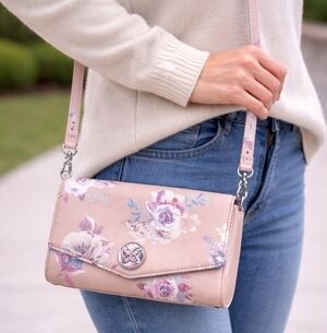 Floral Pink Crossbody Bag